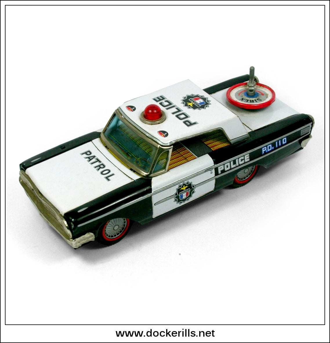 Police Patrol Car P.D. 110 With Siren, Daiya, Japan. TIN TOY SPARE
