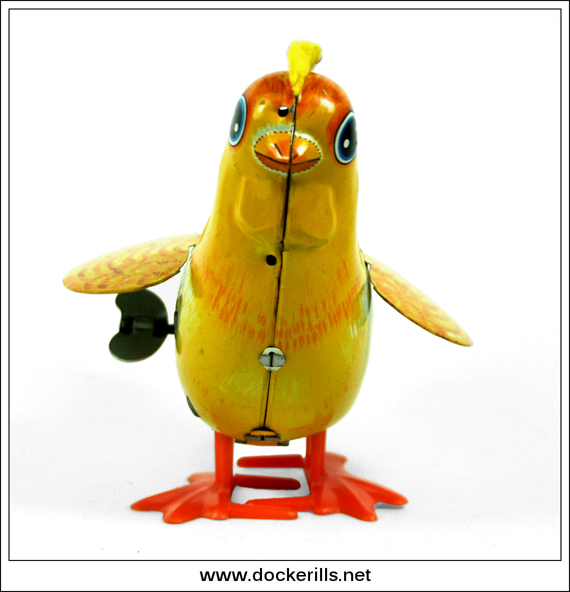 'Charlie Chick' Vintage Tin Plate Clockwork Novelty Toy, Kanto Toys, Japan.