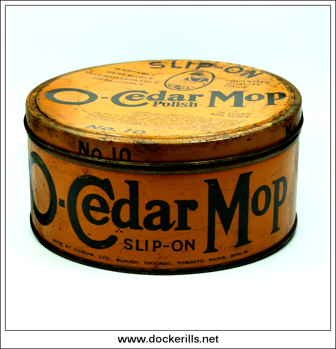 希少 イギリス アンティーク O-Cedar ポリッシュの缶 Vintage O-Cedar Mop Polish Tin No. 10. – Dockerills