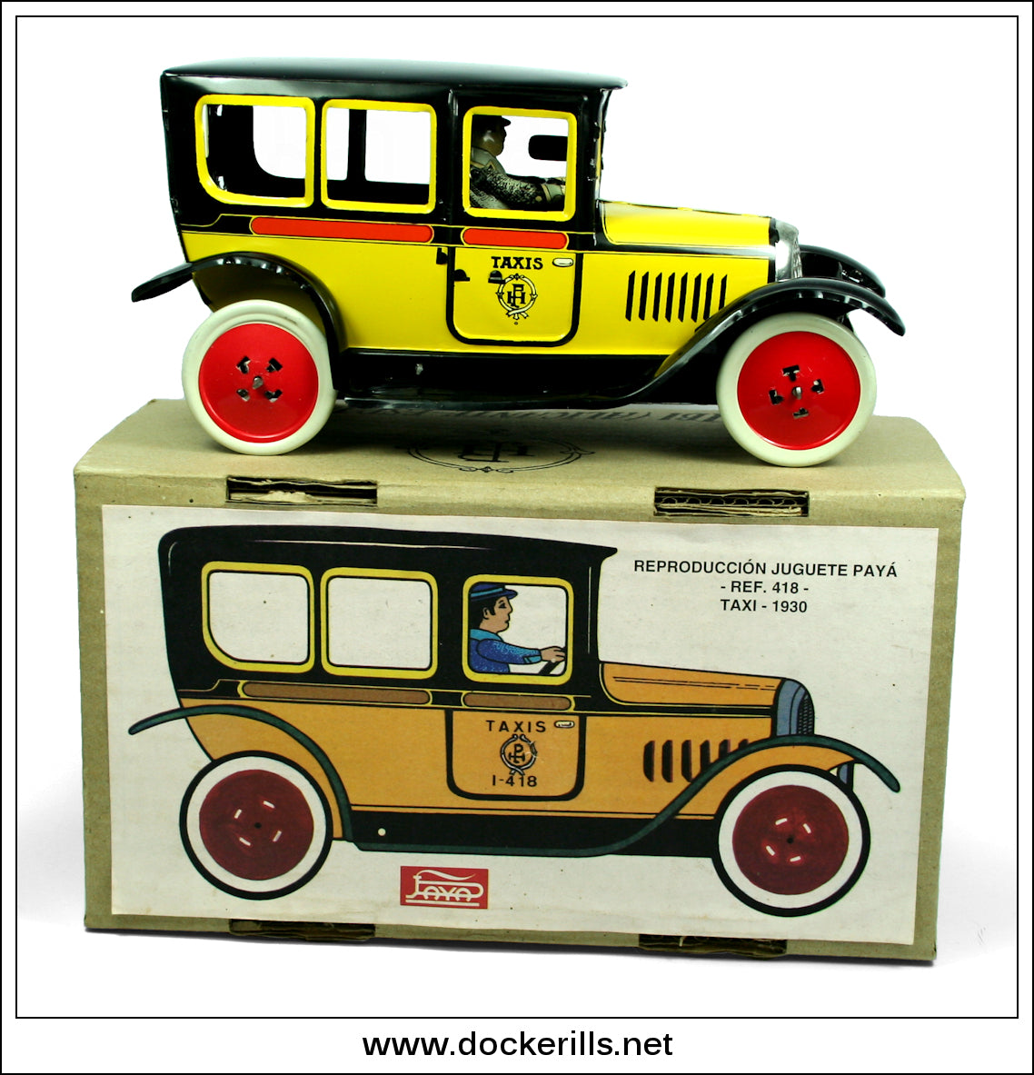 【ブリキ】復刻 PAYA REF 418 TAXI 1930 Taxi 1930, Ref 418. Vintage Tin Plate Toy. Re-manufacture, Paya
