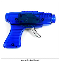 Vintage 1960's Sparking Toy Space Ray Gun / Pistol. Junior Jet Ray Gun. Telsalda, Hong Kong. Transparent Blue 1.