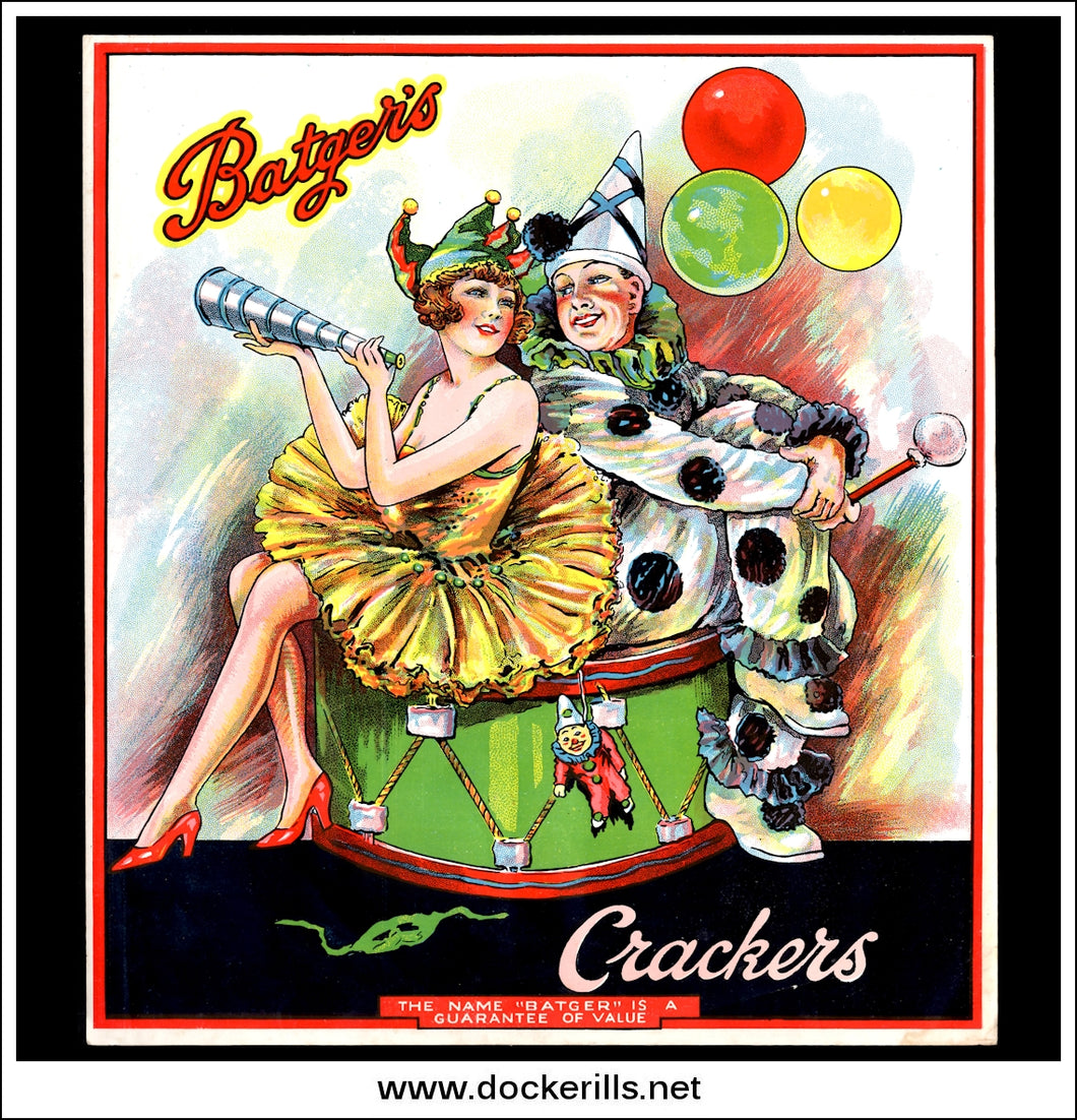 Original Vintage Batger's Ltd. Christmas Cracker Box Label.