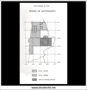 Carta Geologica De Chile 1:250,000 No. 54, Hoja Toconao / Toconao Sheet, Region de Antofagasta - grid