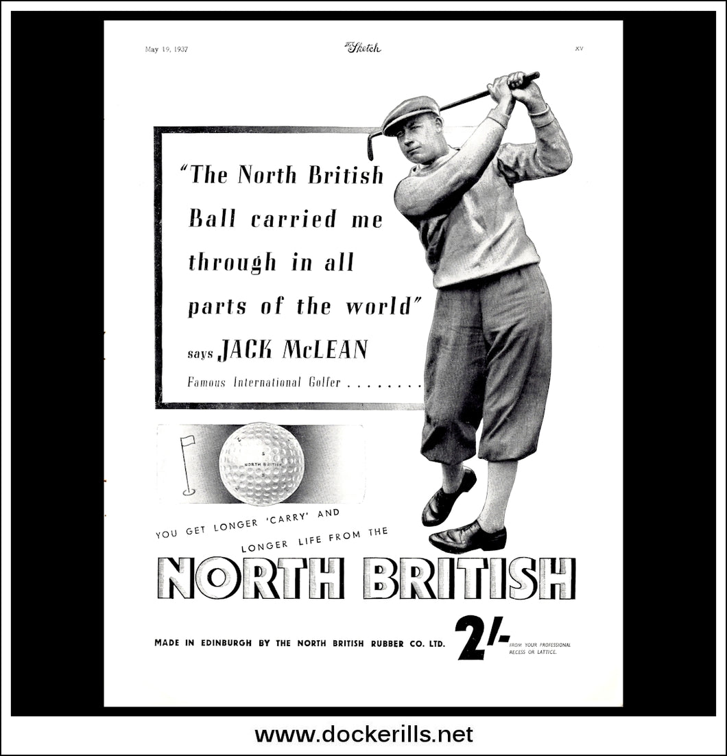 North British Golf Balls. Original Vintage Advert From May 19th, 1937.