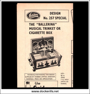 Hobbies Handbook, 1960. Special Plan No. 257 Ballerina Trinket Box and No. 258 Service Station / Garage.