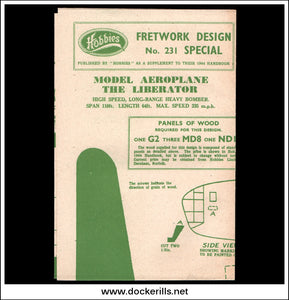 Hobbies Handbook, 1944. With Model Liberator Bomber Special Plan No. 231. Plan.