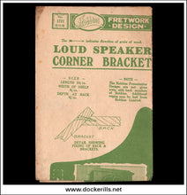 Vintage Hobbies Loud Speaker Corner Bracket instruction sheet, number 1731. The sheet is made of aged beige paper with green printed text and diagrams showing the bracket's dimensions and construction details.