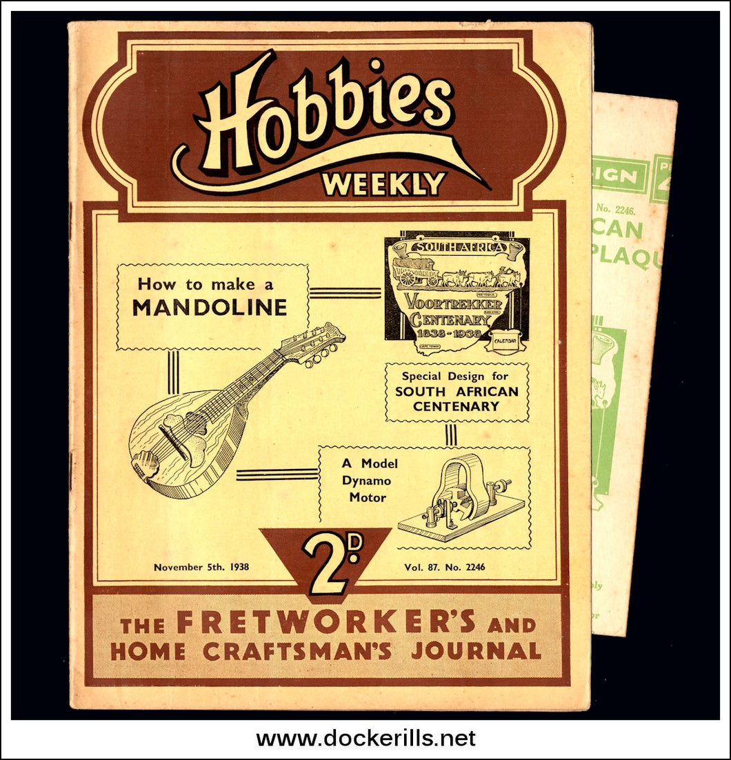 Hobbies Weekly Magazine, Vol. 87, No. 2246, November 5th, 1938 text.