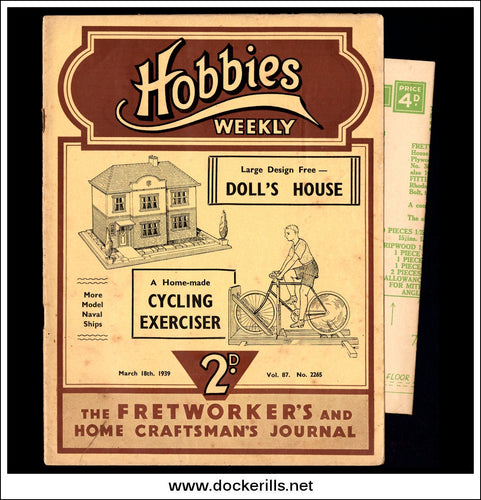 Hobbies Weekly Magazine, Vol. 87, No. 2265, March 18th, 1939 text.