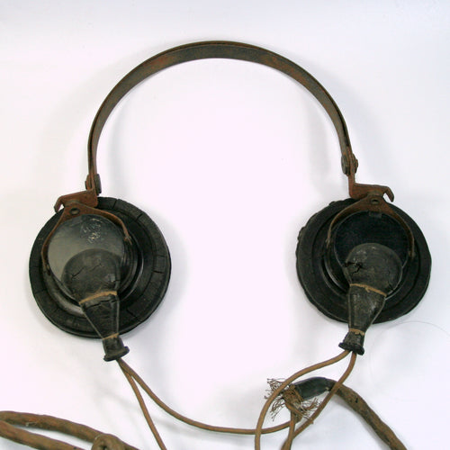 Vintage Set Of Bakelite Headphones.