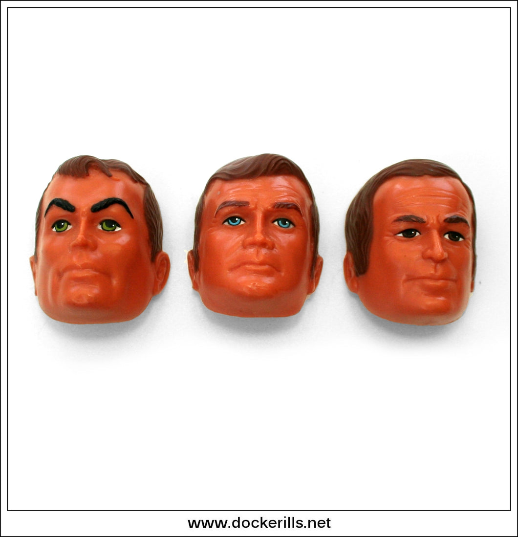 Kenner Six Million Dollar Man 13 Inch Figure - Set Of Maskatron Masks - SPARE PARTS.