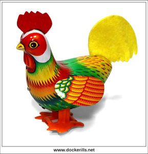 Vintage 'Rudy The Rooster', Kanto Toys, Japan. Tin toy.