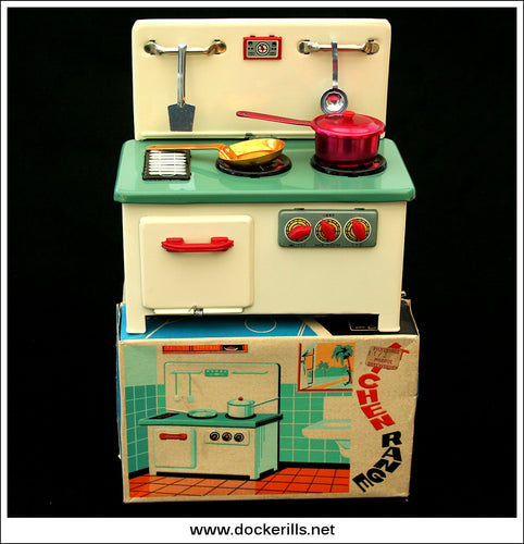 Kitchen Range, MM 702. Vintage Tin Plate Toy, China 01.