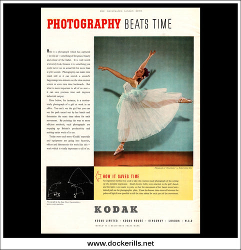 Kodak Film, Photogrphy Beats Time. Original Vintage Advert From January 14th, 1950.