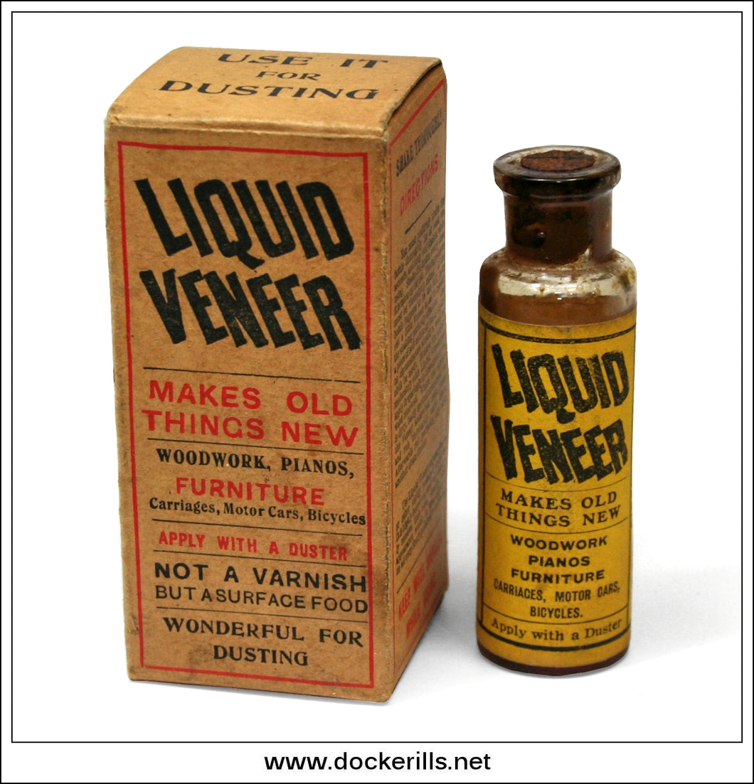 Liquid Veneer. Boxed Trial / Sample Bottle circa. 1905-20. With Introductory Letter. Liquid Veneer Co. Ltd.