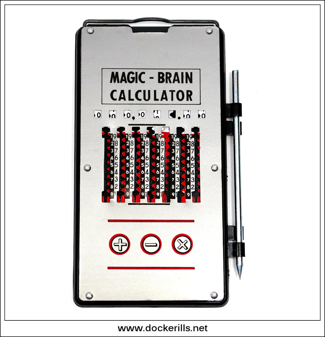 Vintage 'Magic Brain' Mechanical Calculator, Japan. Black Version.