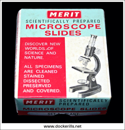 Vintage Merit Microscope Slide Set, Set A, Plants. Merit / J. & L. Randall Ltd.