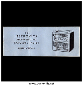 Vintage Metrovic Photographic Exposure Meter, With Case & Instruction Booklet.