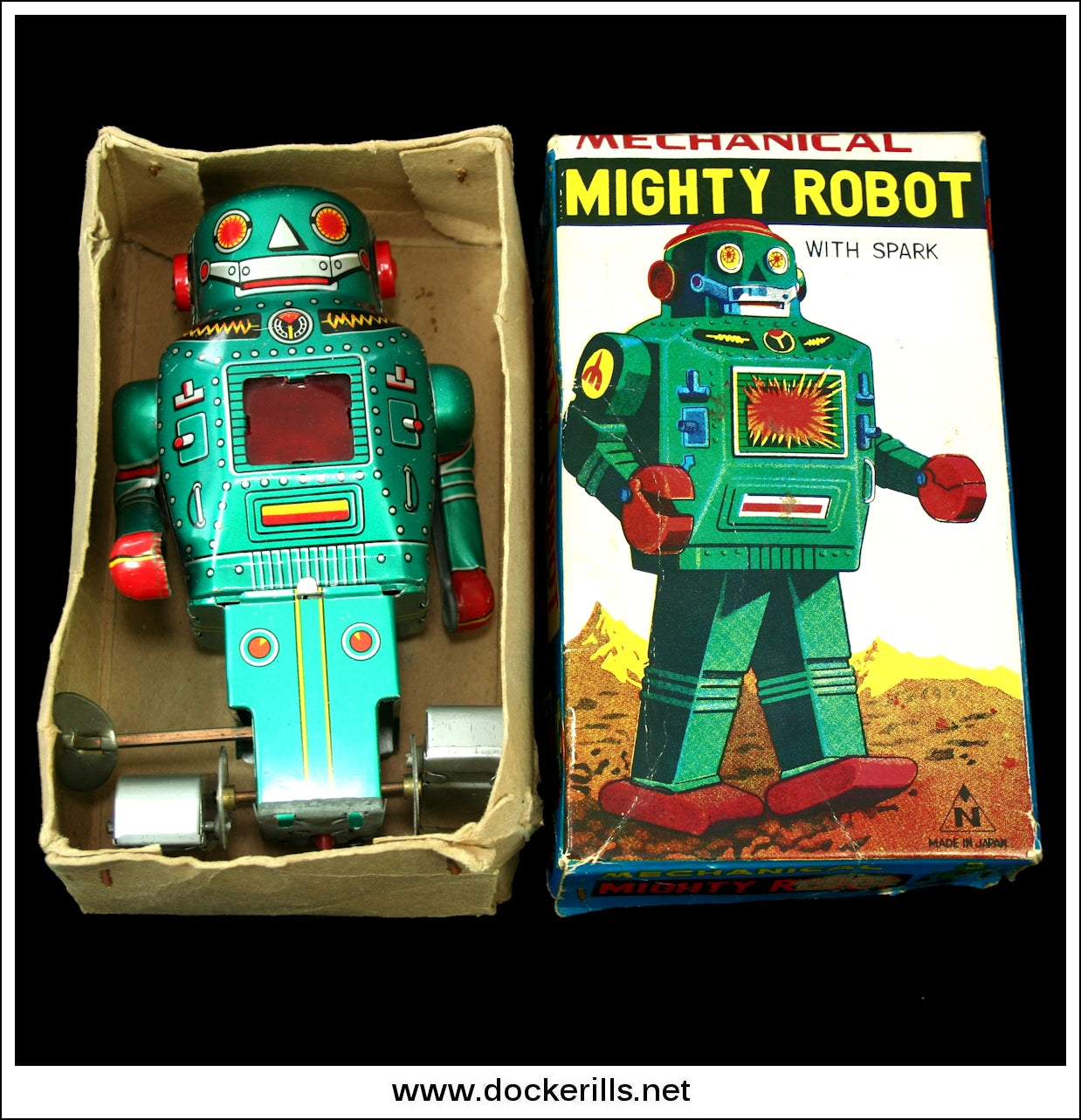 Mighty Robot, Noguchi, Japan. Vintage Tin Plate Clockwork
