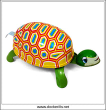 Vintage Tin Plate Walking Tortoise. Clockwork / Wind-Up Novelty Toy, Ohta, Japan.
