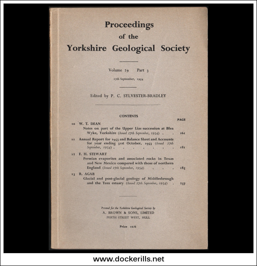 Proceedings of the Yorkshire Geological Society, Vol. 29, Part 3, 1954.