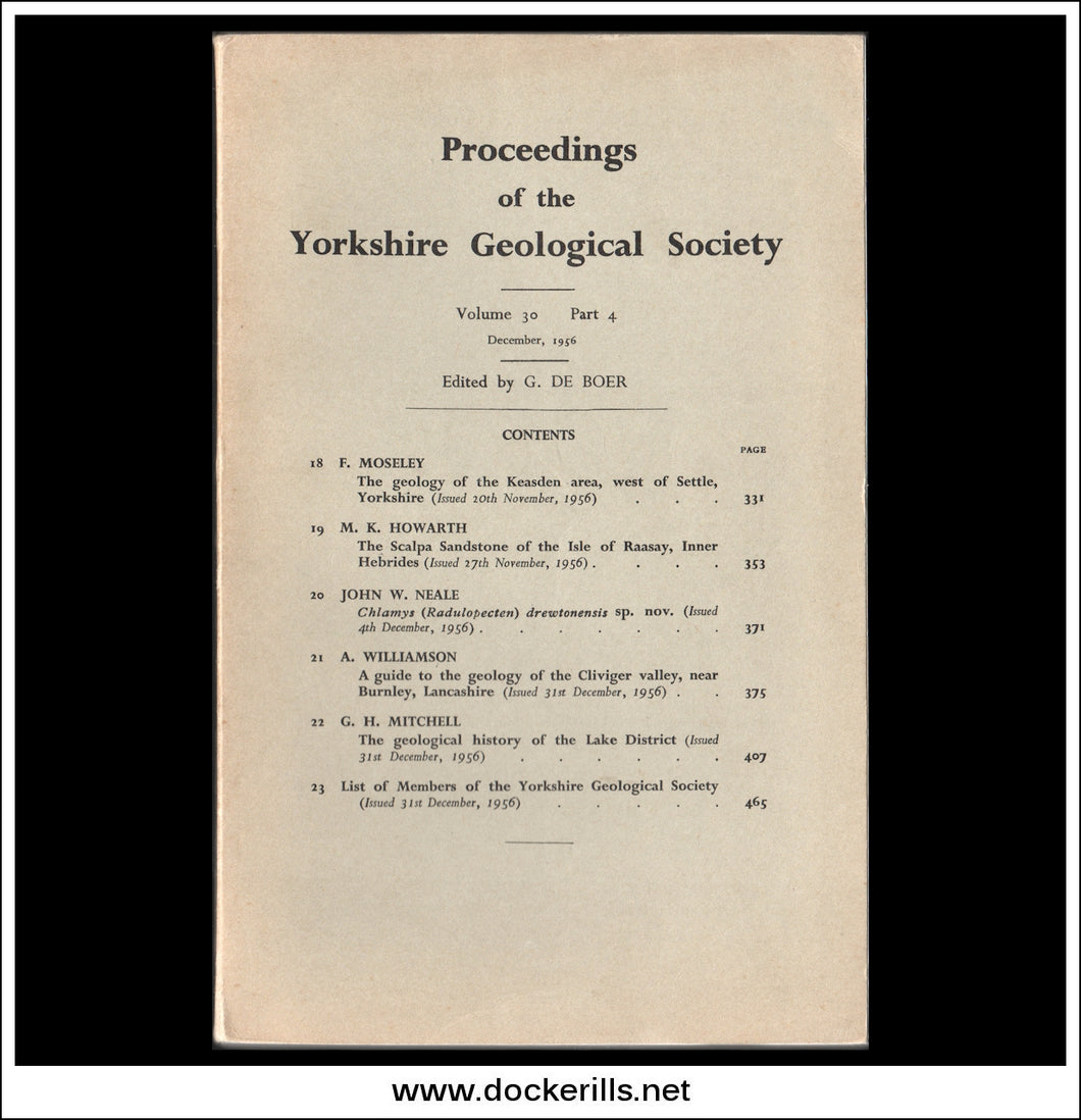Proceedings of the Yorkshire Geological Society, Vol. 30, Part 4, 1956.