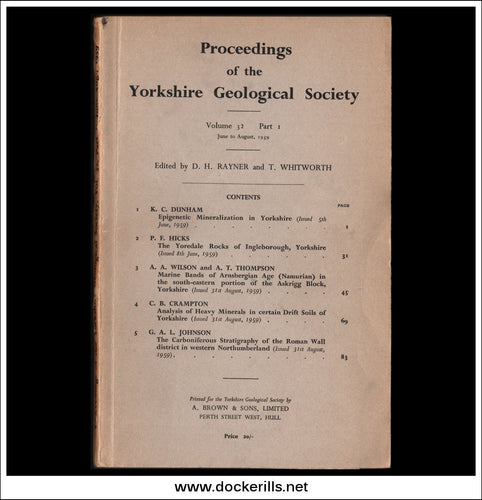 Proceedings of the Yorkshire Geological Society, Vol. 32, Part 1, 1959.