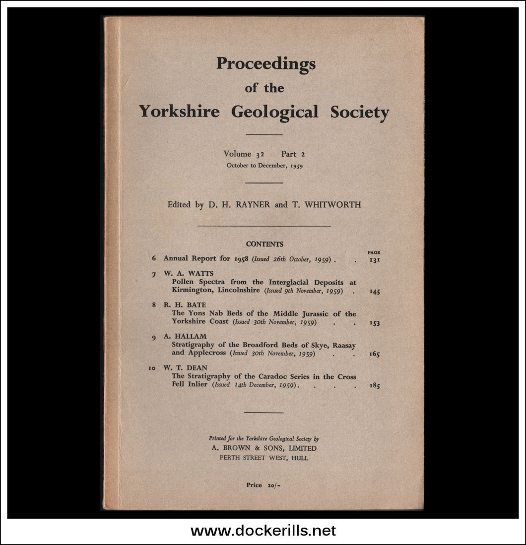 Proceedings of the Yorkshire Geological Society, Vol. 30, Part 3, 1956.
