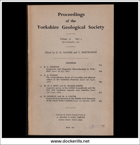 Proceedings of the Yorkshire Geological Society, Vol. 32, Part 3, 1960.