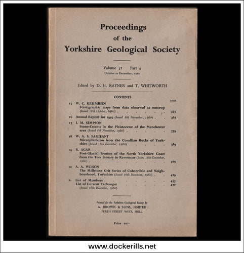 Proceedings of the Yorkshire Geological Society, Vol. 32, Part 4, 1960.