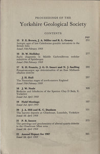Proceedings of the Yorkshire Geological Society, Vol. 36, Part 3, 1968. Contents.