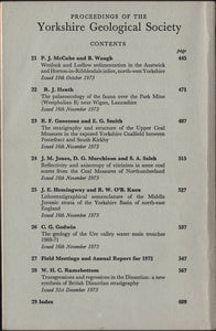 Proceedings of the Yorkshire Geological Society, Vol. 39, Part 4, 1973. Contents.