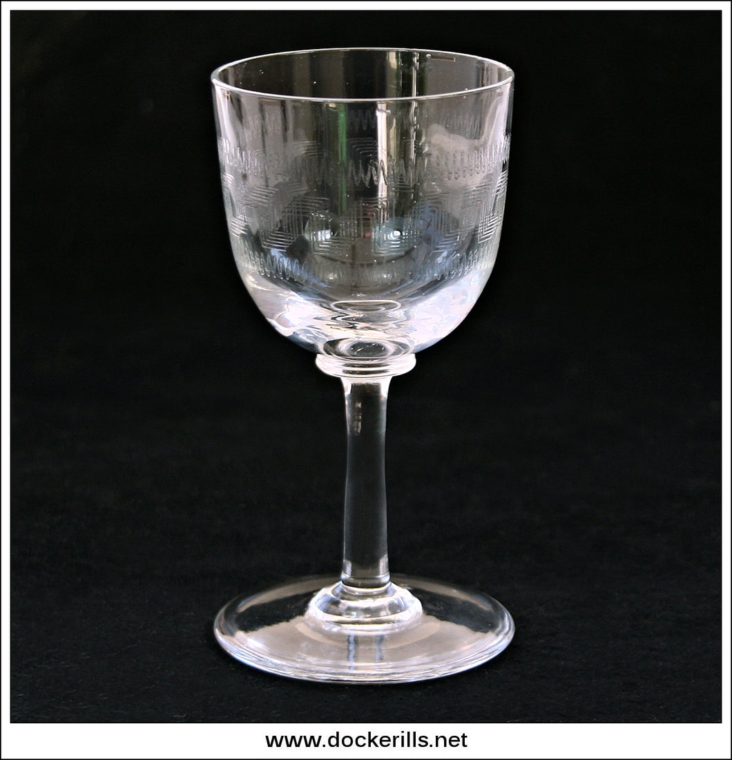 Set of Four Vintage / Antique Wine Glasses. B