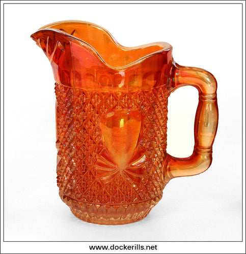 Art Deco Sowerby Marigold Carnival Glass Creamer Or Milk Jug, 1930's 1.