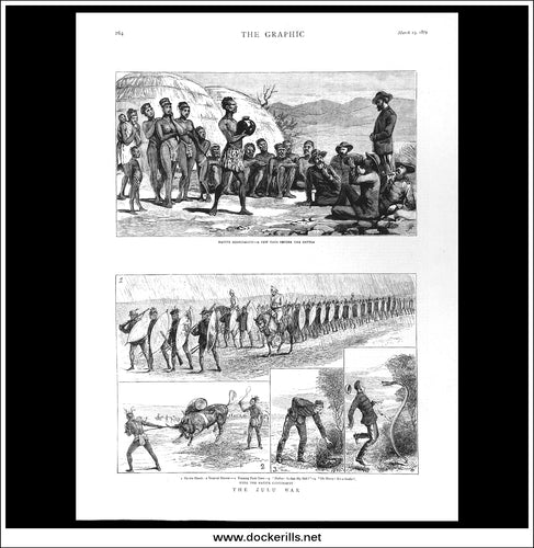 The Zulu War. Antique Print, Wood Engraving, The Graphic Front Page, March 15th, 1879.