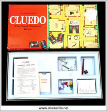 Waddingtons Cluedo. Vintage Board Game, 1975 Edition. Box Contents.