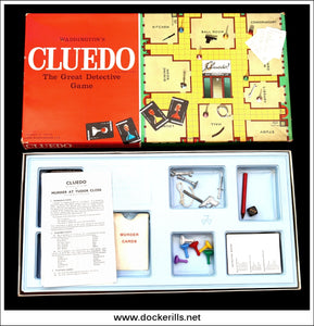 Waddingtons Cluedo. Vintage Board Game, 1975 Edition. Box Contents.