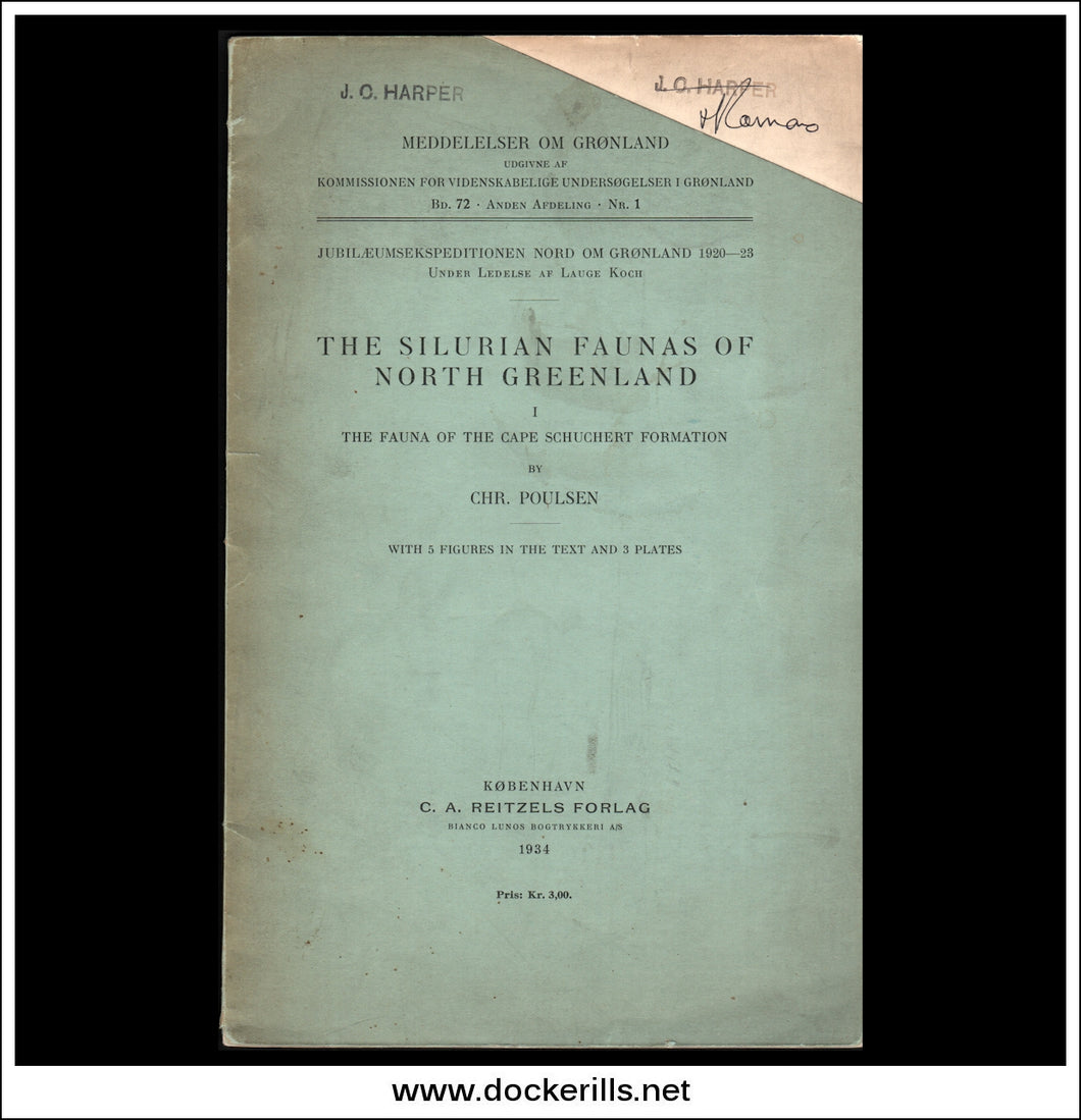 The Silurian Faunas Of North Greenland. The Fauna Of The Cape Schuchert Formation, by C. Poulsen.