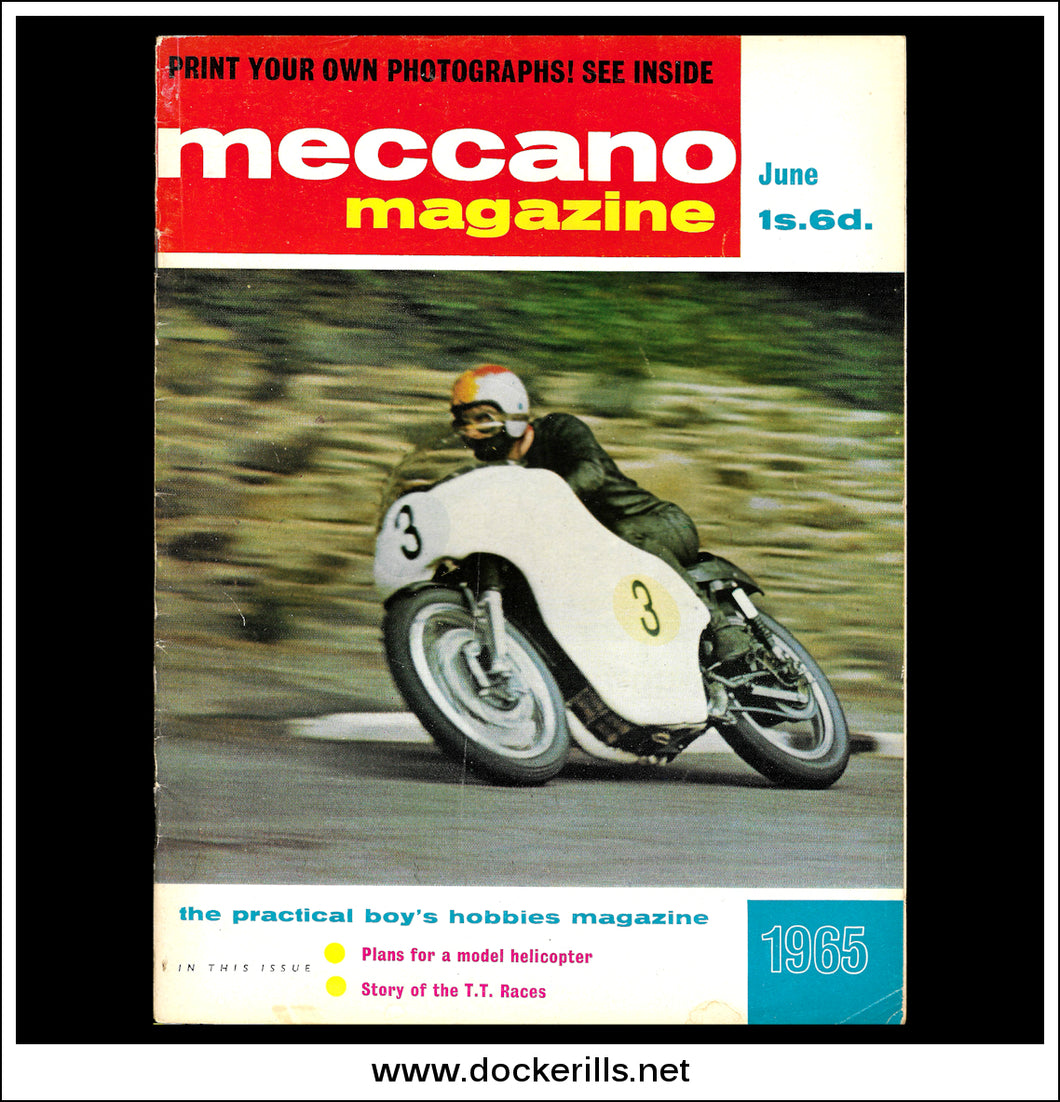 Meccano Magazine Vol. 50. No. 6 June 1965. Cover - Mike Duff T.T. Races