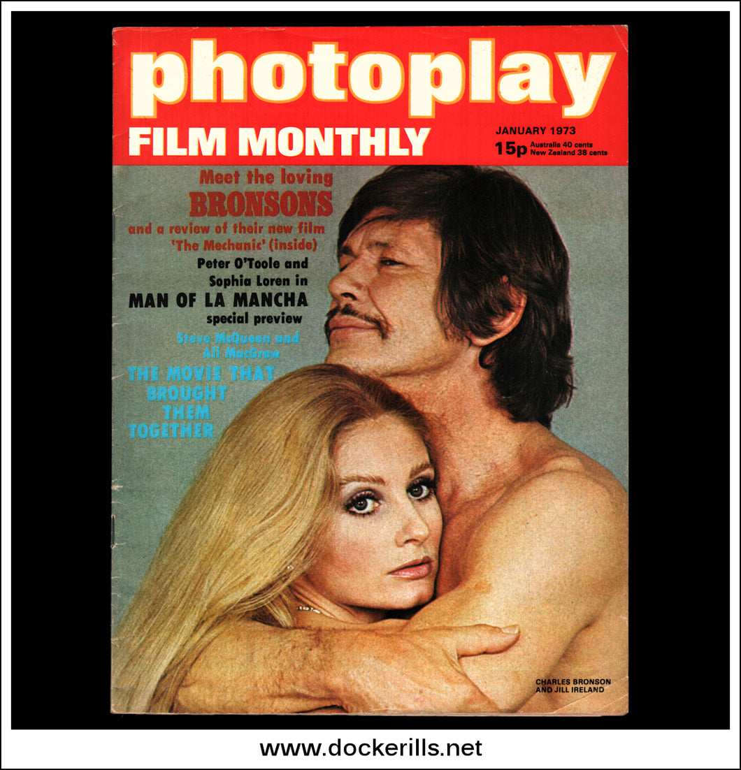Photoplay Film Magazine, January, 1973, Vol. 24, No. 1. Cover - Charles Bronson & Jill Ireland.