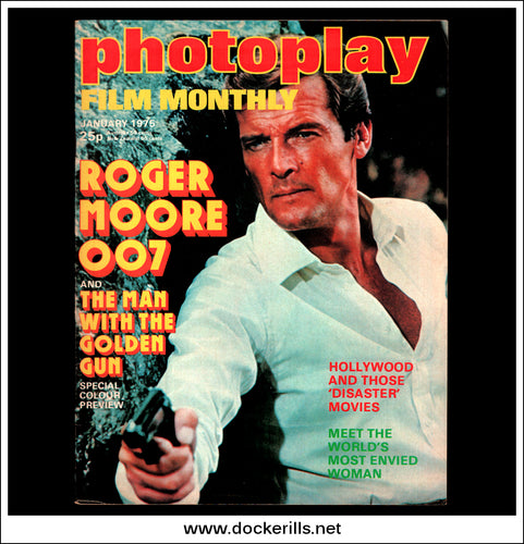 Photoplay Film Magazine, January, 1975, Vol. 26, No. 1. Cover - Roger Moore, 007 / The Man With The Golden Gun.