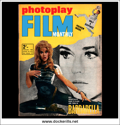Photoplay Film Magazine, February, 1968, Vol. 19, No. 2. Barbarella, Half A Sixpence Cover.