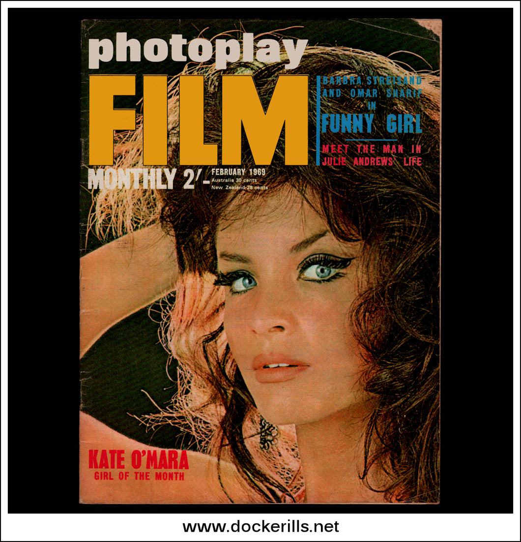 Photoplay Film Magazine, February, 1969, Vol. 20, No. 2. Kate O'Mara Cover.