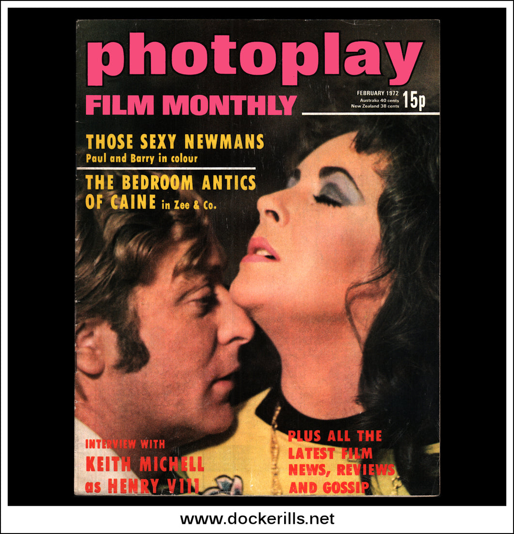 Photoplay Film Magazine, February, 1972, Vol. 23, No. 2. Cover - Michael Caine / Zee & Co.