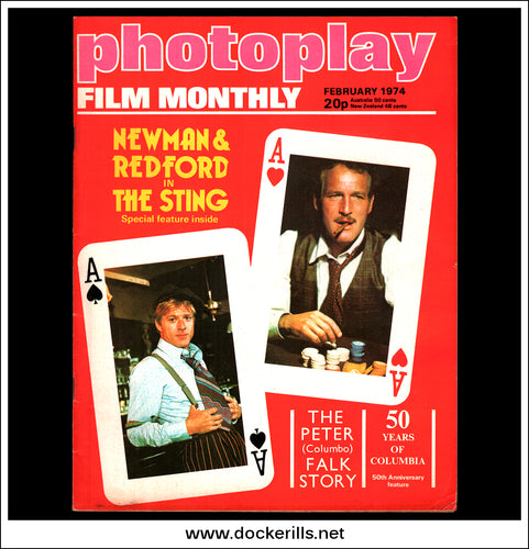 Photoplay Film Magazine, February, 1974, Vol. 25, No. 2. Cover - Robert Redford & Paul Newman / The Sting.