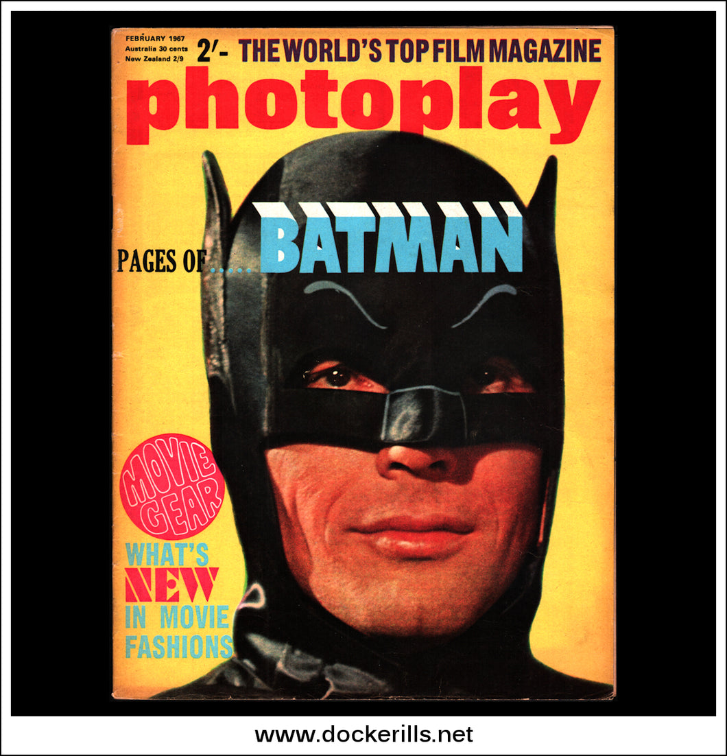 Photoplay Film Magazine, February, 1967, Vol. 18, No. 2. Adam West As Batman Cover.