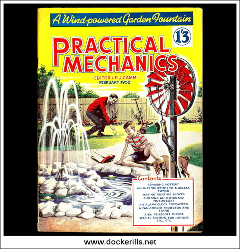 Practical Mechanics Magazine, February, 1958. Nuclear Power, Printing Blocks, Outboard Motor.