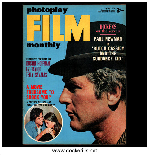 Photoplay Film Magazine, April, 1970, Vol. 21, No. 4.  Paul Newman / Butch Cassidy And The Sundance Kid Cover.