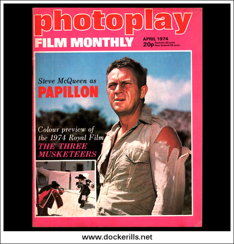 Photoplay Film Magazine, April, 1974, Vol. 25, No. 4. Cover - Steve McQueen / Papillon.