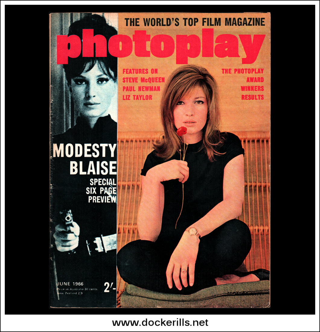 Photoplay Film Magazine, June, 1966, Vol. 17, No. 6. Cover - Monica Vitti.